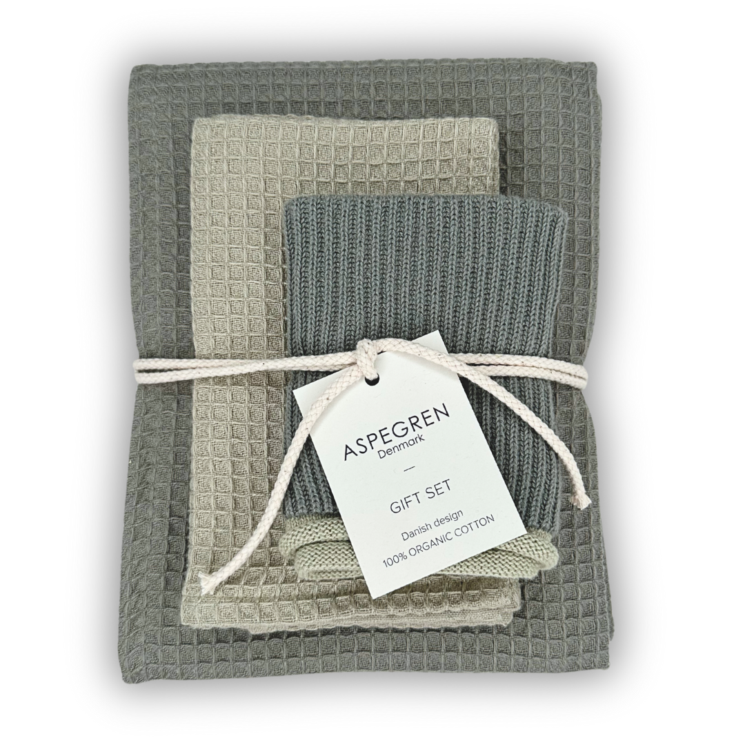 Presentset i 100% ekologisk bomull, set med 3 delar - Pine Tea: