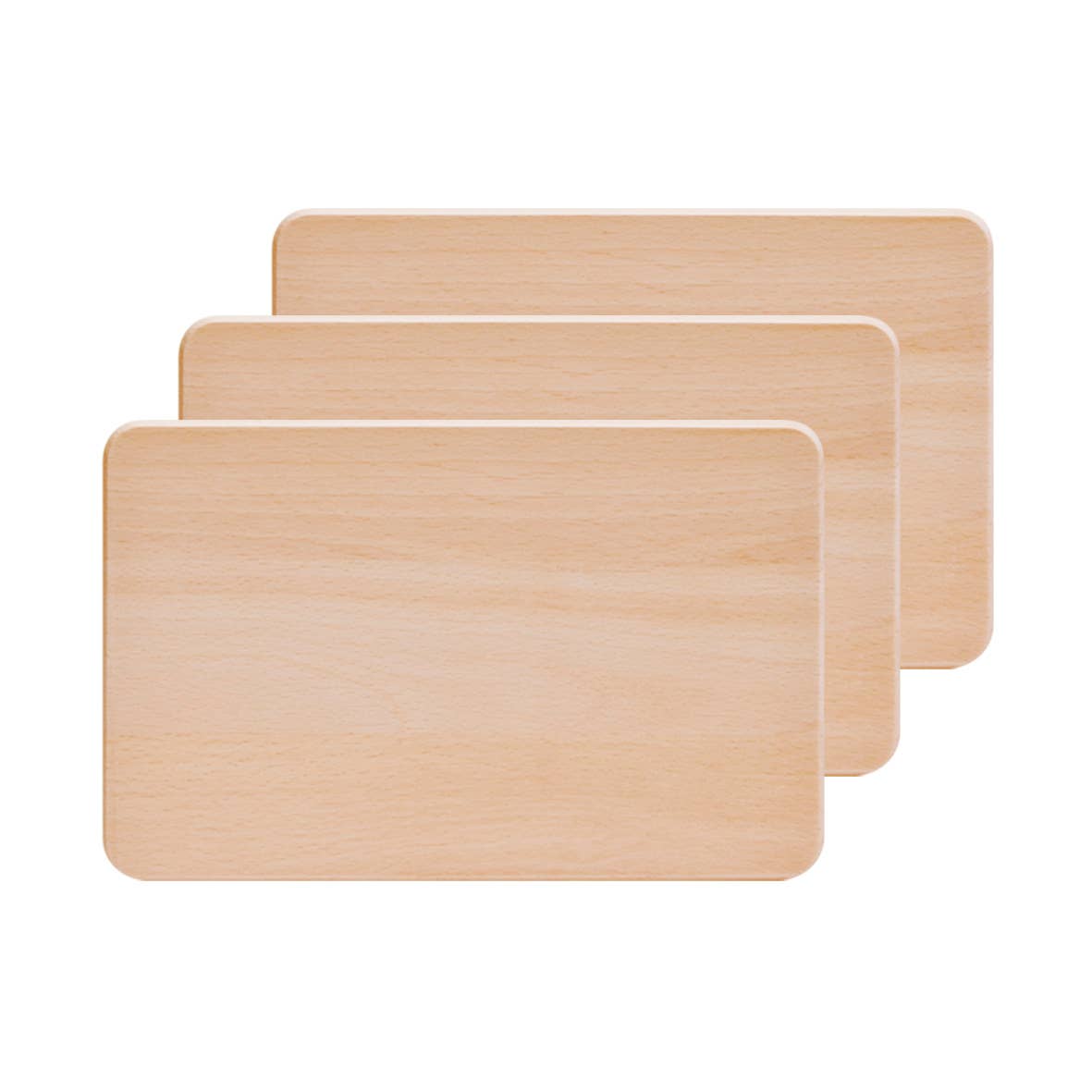 Set med 3 mindre skärbrädor i bokträ