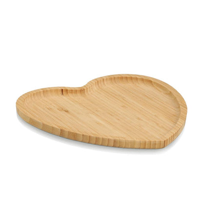 Hjärtformad serveringsbricka i bambu