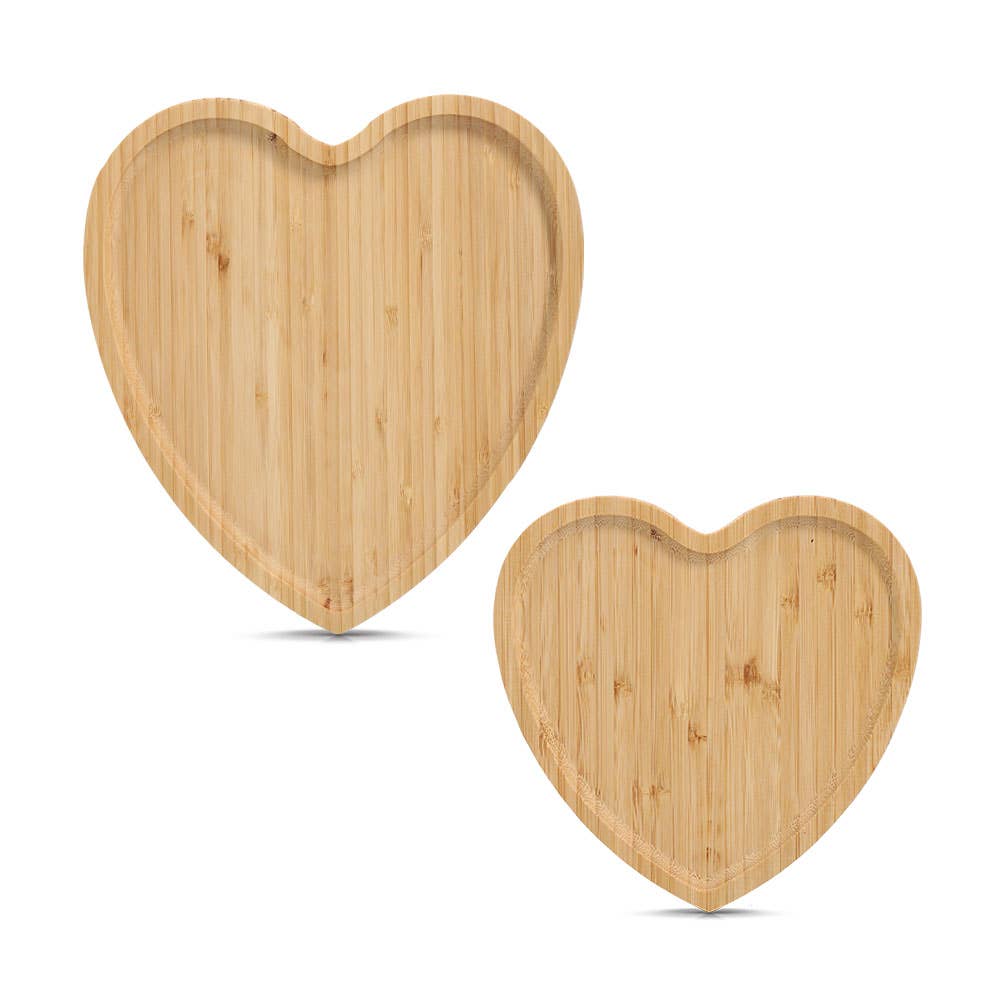 Hjärtformad serveringsbricka i bambu