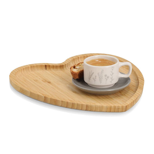 Hjärtformad serveringsbricka i bambu
