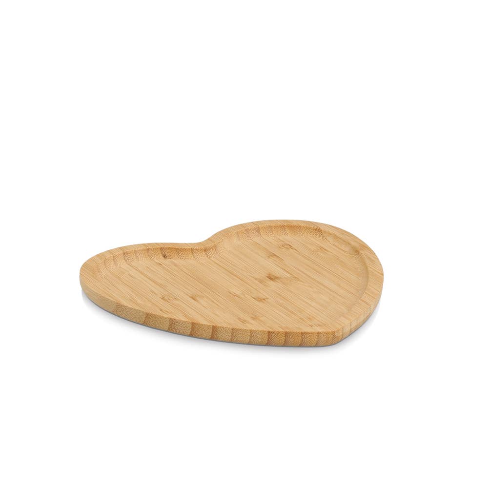 Hjärtformad serveringsbricka i bambu