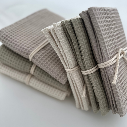 Disktrasor i ekologisk bomull, sett om 2 - North Green Tea 28×32 cm